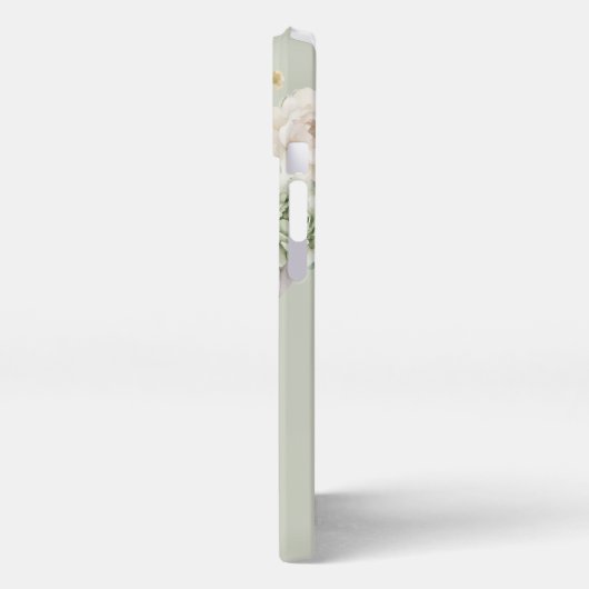 Personalisierte Großmutter Blumenstuhl Grün iPhone Hülle (Linke Seite)