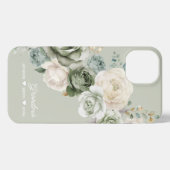Personalisierte Großmutter Blumenstuhl Grün iPhone Hülle (Rückseite (Horizontal))