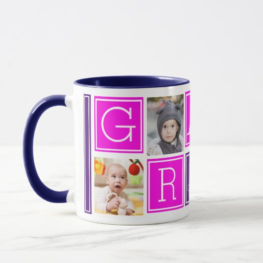 Personalisierte Großmutter Custom Foto Collage Tas Tasse (Links)