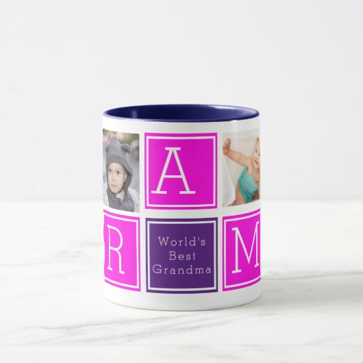 Personalisierte Großmutter Custom Foto Collage Tas Tasse (Zentrum)