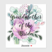 Personalisierte Großmutter des Brautgartens Aufkleber (Blatt)