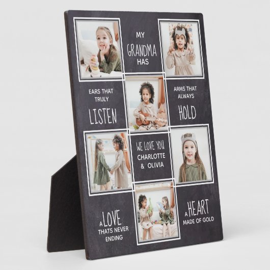 Personalisierte Großmutter Großmutter FotoCollage Fotoplatte (Seite)