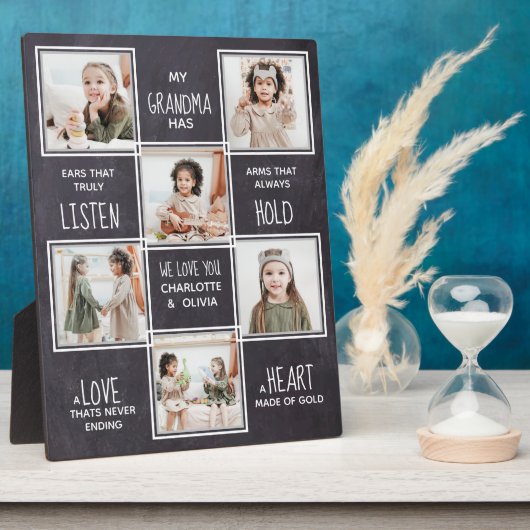 Personalisierte Großmutter Großmutter FotoCollage Fotoplatte (Seite)