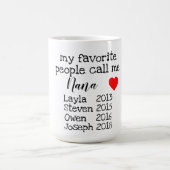 personalisierte Großmutter/Nana-Tasse mit Namen Verwandlungstasse (Zentrum)