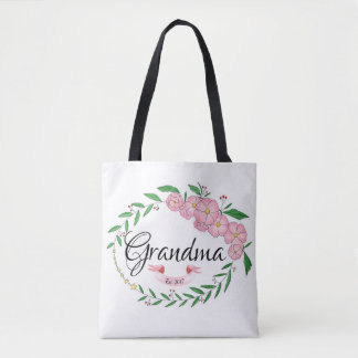 Personalisierte Großmutter stellte BlumeWreath her Tasche