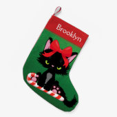 Personalisierte Grouchy-Girl-Katze Kleiner Weihnachtsstrumpf (Vorderansicht (hängend))