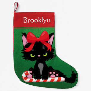 Personalisierte Grouchy-Girl-Katze Kleiner Weihnachtsstrumpf