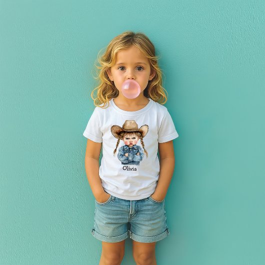 Personalisierte Grumpy Cowgirl in Denim Jacket T-Shirt