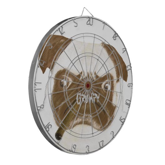 Personalisierte Grumpy Puggy mit Cigar Dartscheibe (Vorderseite Links)