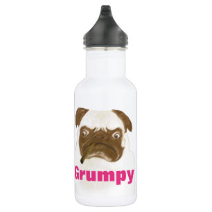 Personalisierte Grumpy Puggy mit Cigar Edelstahlflasche