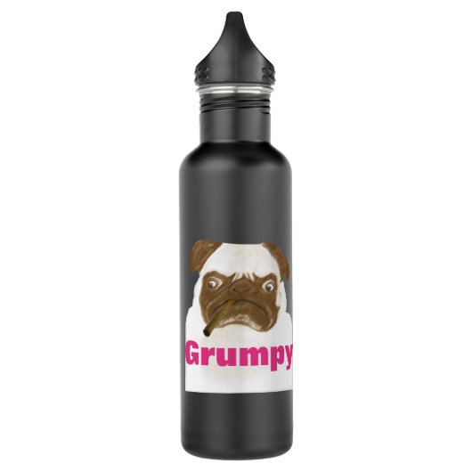 Personalisierte Grumpy Puggy mit Cigar Edelstahlflasche (Links)