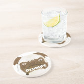 Personalisierte Grumpy Puggy mit Cigar Getränkeuntersetzer (Seite)