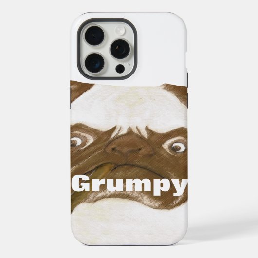 Personalisierte Grumpy Puggy mit Cigar iPhone Hülle (Rückseite)