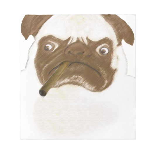 Personalisierte Grumpy Puggy mit Cigar Notizblock (Vorderseite)