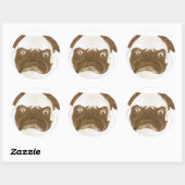 Personalisierte Grumpy Puggy mit Cigar Runder Aufkleber (Blatt)