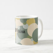 Personalisierte grün-gelbe Moleküle Kaffeetasse (VorderseiteRechts)