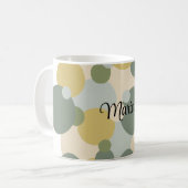 Personalisierte grün-gelbe Moleküle Kaffeetasse (Vorderseite Links)