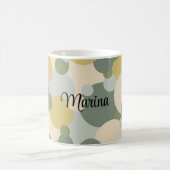 Personalisierte grün-gelbe Moleküle Kaffeetasse (Mittel)