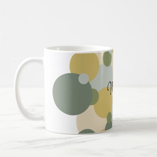 Personalisierte grün-gelbe Moleküle Kaffeetasse (Links)