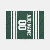 Personalisierte, grün und weiß gestreifte SportJer Fleecedecke (Vorderseite (Horizontal))