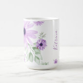 Personalisierte grün-violette Blume Kaffeetasse (Mittel)