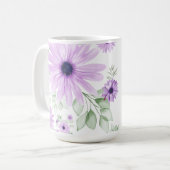 Personalisierte grün-violette Blume Kaffeetasse (Vorderseite Links)