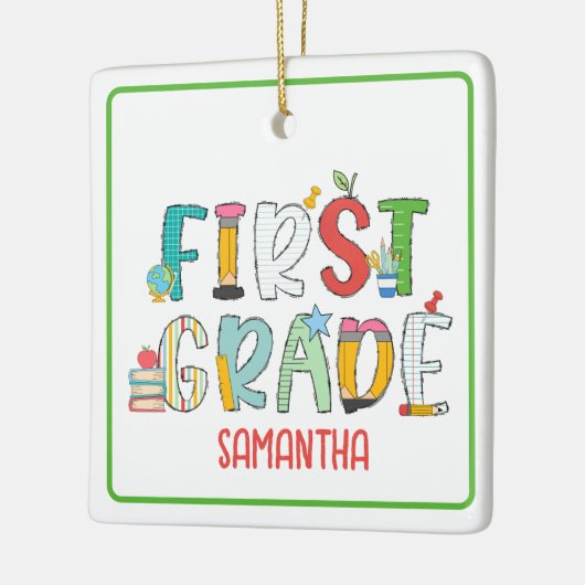 Personalisierte Grundschule Keramikornament (Links)