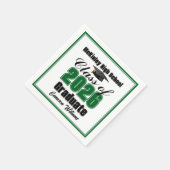 Personalisierte grüne Abschlussfeier der Klasse 20 Serviette (Ecke)