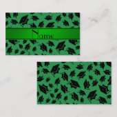 Personalisierte grüne Abschlussnamenskappe Telefonnummerkarte (Vorne/Hinten)