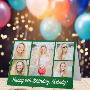 Personalisierte grüne Alles Gute zum Geburtstag Fo Karte