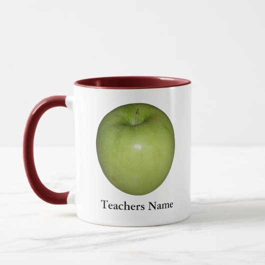 Personalisierte grüne Apple-Lehrer-Tasse Tasse (Links)