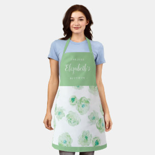 personalisierte, grüne Aquarellküche Schürze