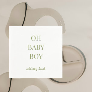Personalisierte grüne Babyparty für Jungen Serviette