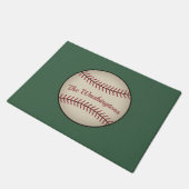 Personalisierte grüne Baseball-Türmatte Fußmatte (Schrägansicht)
