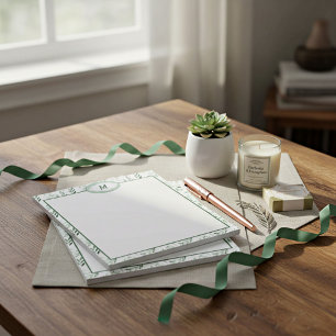 Personalisierte grüne Blätter Notizblock