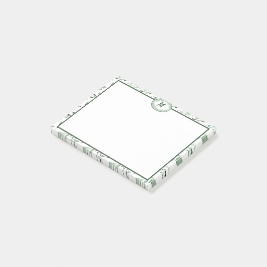 Personalisierte grüne Blätter Post-it Klebezettel (angewinkelt)