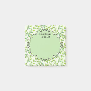 Personalisierte grüne Blätter und Zweige Post-it Klebezettel