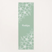 Personalisierte grüne Blume Yogamatte (Vorderseite)