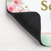 Personalisierte grüne Blüte mit Name und Monogramm Mousepad (Ecke)