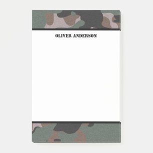 Personalisierte grüne Camouflage Nachhinweise Post-it Klebezettel