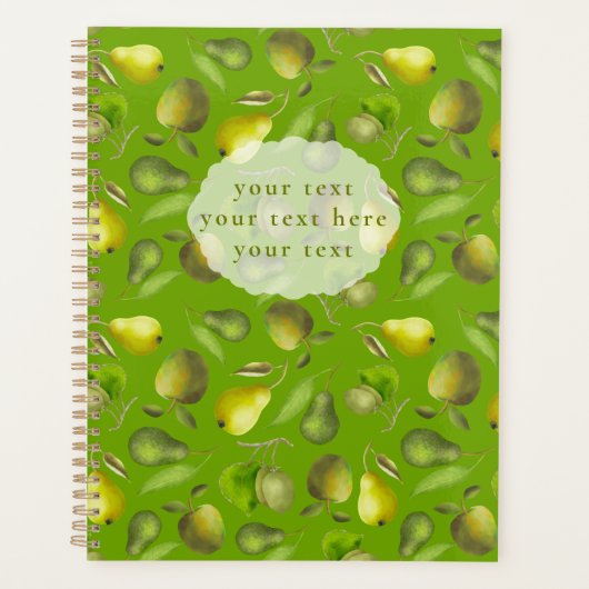Personalisierte grüne Früchte Planer (Vorderseite)