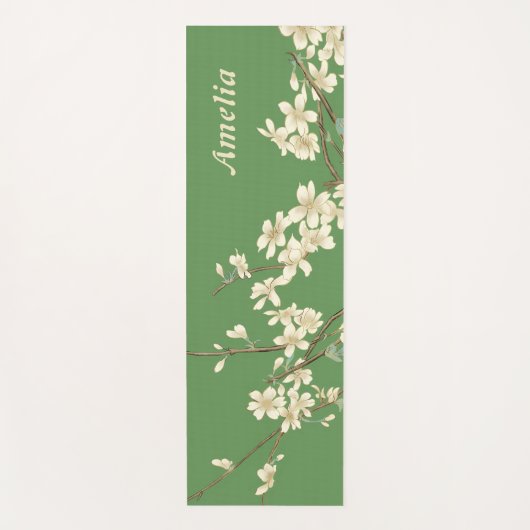 Personalisierte Grüne Frühlingsblumen Name hinzufü Yogamatte (Vorderseite)