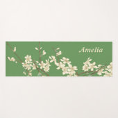 Personalisierte Grüne Frühlingsblumen Name hinzufü Yogamatte (Vorderseite (Horizontal))