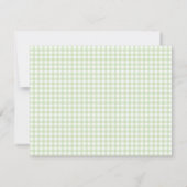 Personalisierte grüne Gingham-Rahmen-Limonade Mitteilungskarte (Rückseite)