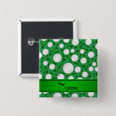 Personalisierte grüne Golfball-NamensT-Shirts Button (Vorne & Hinten)