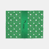 Personalisierte grüne Golfnamensbälle Fleecedecke (Vorderseite (Horizontal))