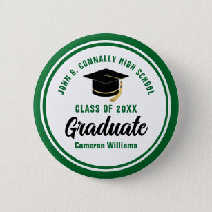 Personalisierte Grüne Graduate 2024 Graduation Par Button
