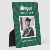Personalisierte grüne Klasse des Abschluss-Fotos 2 Fotoplatte (Seite)