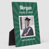 Personalisierte grüne Klasse des Abschluss-Fotos 2 Fotoplatte (Seite)