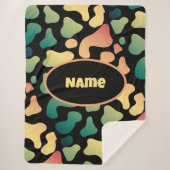 Personalisierte grüne Kuh Druck Sherpa Blankon Sherpadecke (Vorderseite)